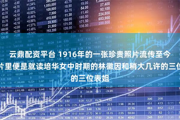 云鼎配资平台 1916年的一张珍贵照片流传至今，照片里便是就读培华女中时期的林徽因和稍大几许的三位表姐